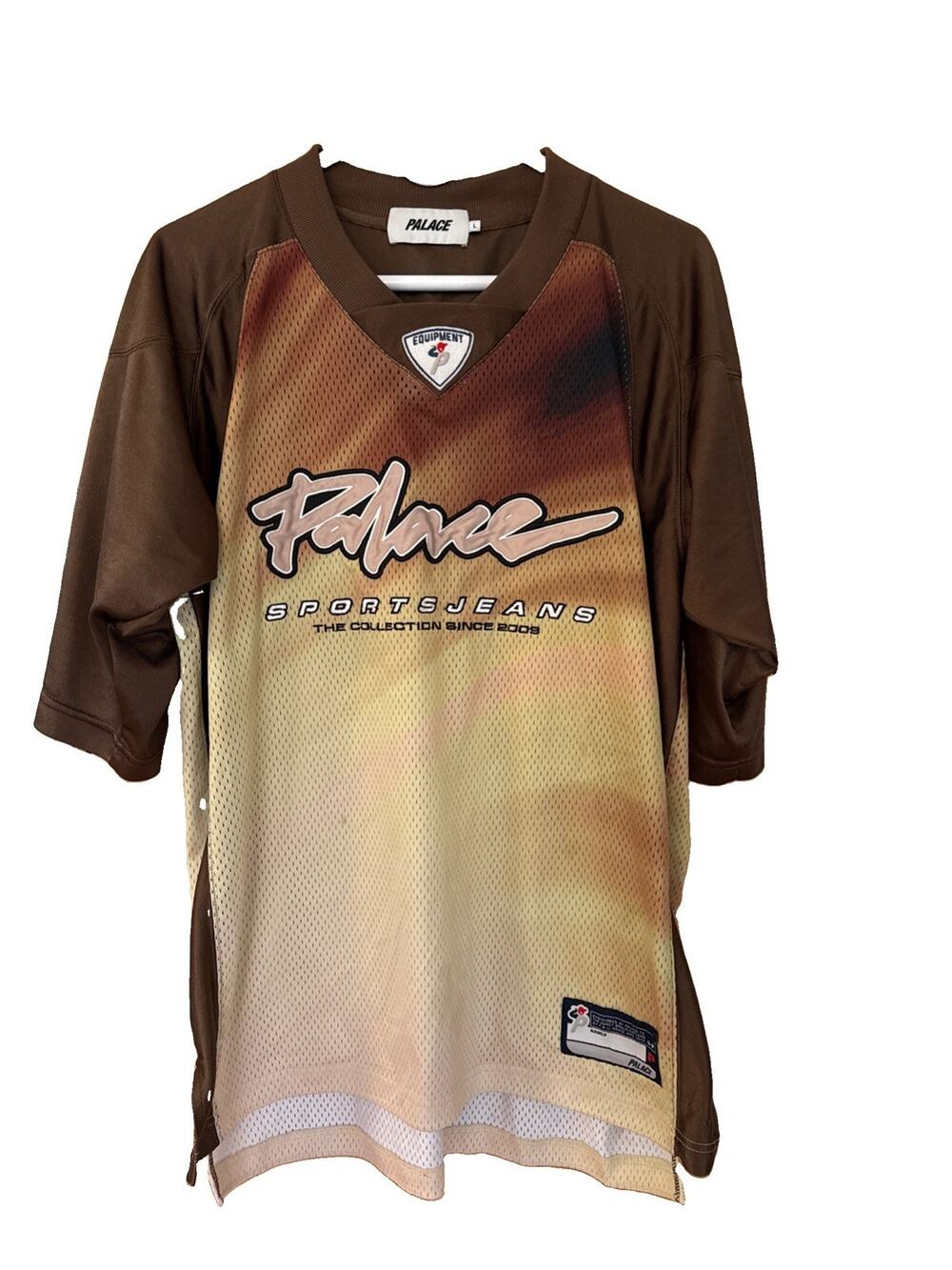 Palace Skateboards Jersey Short Sleeve Top Men’s Size L Brown/Gold